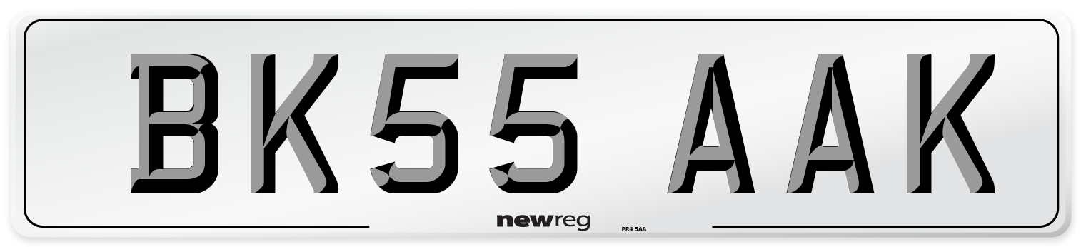 BK55 AAK Number Plate from New Reg